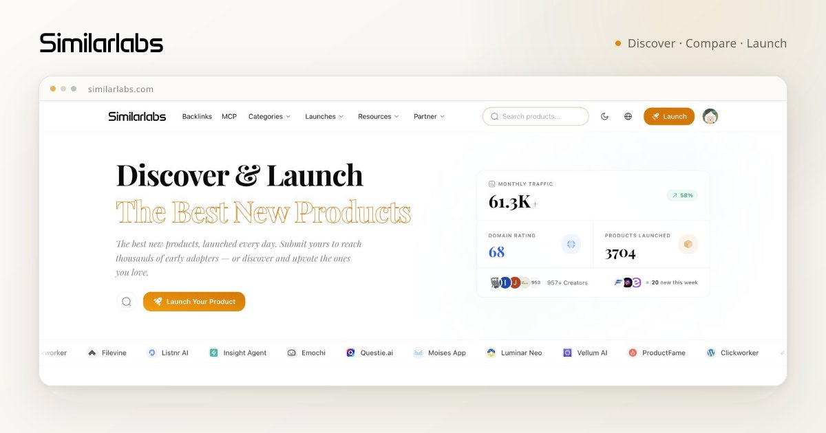 heyjunpenn's tweet photo. @wilczyn Building https://t.co/yqY3oZE87d to help people discover and compare AI products. Still early, but making progress every day. Would love to connect! https://t.co/R5TnwB4CvA