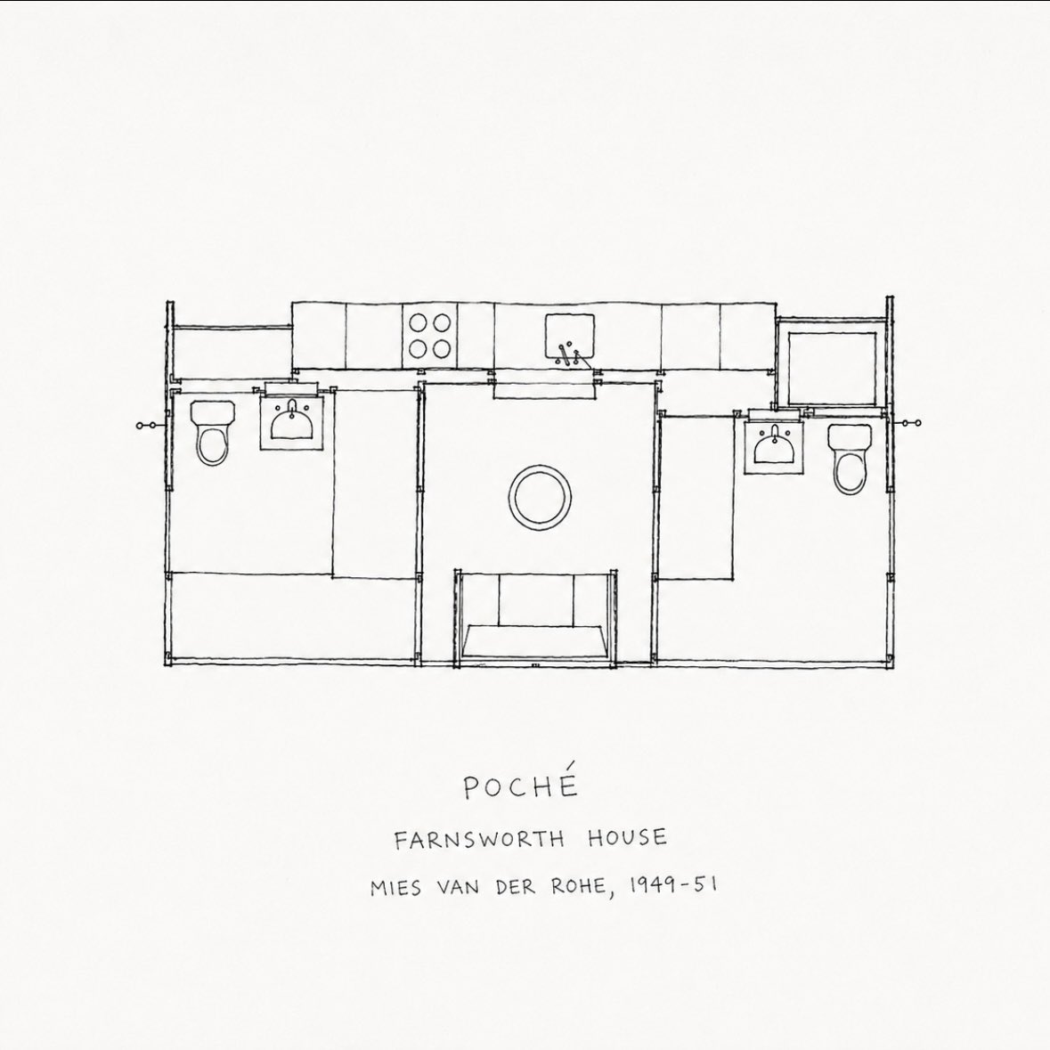 architistamemo's tweet photo. 1000コ描いたら建築家になれるメモ　89

Poché（ポシェ）

壁や床などの「固体部分」を塗りつぶして表現する、建築図面の技法。

単なる表現方法にとどまらず、壁の厚みの中に収納・設備・動線などを組み込み、固体と空間の関係から建築を考える手法としても用いられる。 https://t.co/lcdta9WUL8