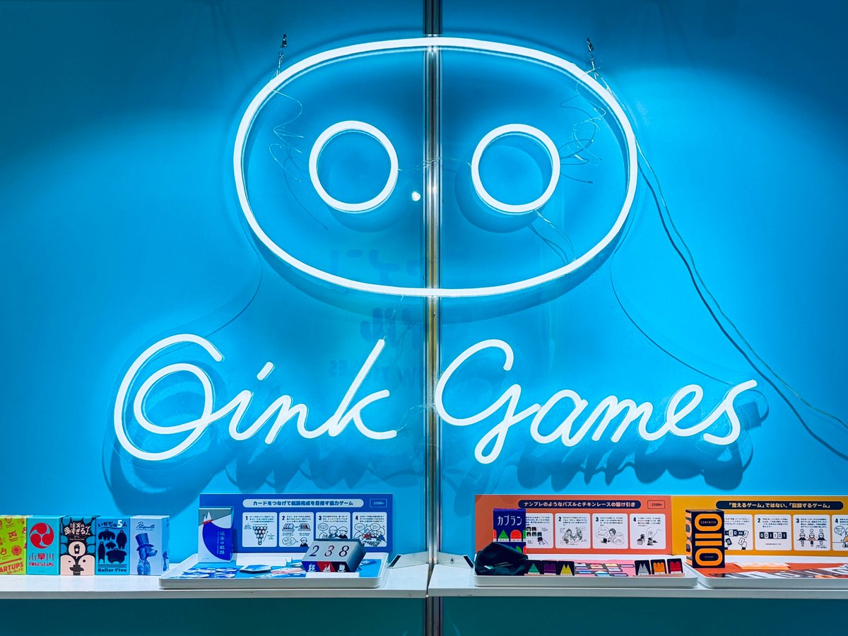 oinkgames's tweet photo. 本日より2日間、 #TOKYOおもちゃショー2026 のパブリックデーにて、新作や定番ゲームの展示・販売をします✨購入された方には『ニャインタイル』ステッカーをプレゼント中🎁また、『ニャインタイル』のネコうちわの限定配布も🐱✨ぜひオインクゲームズのブースにお立ち寄りください☺️ https://t.co/4rNhDTv2rt