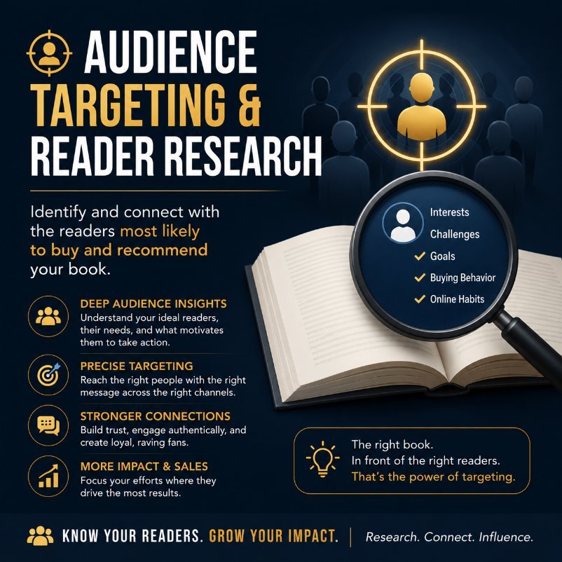 Authoraleron001's tweet photo. 🎯 Audience Targeting &amp; Reader Research
Identify and connect with the readers most likely to buy and recommend your book.
#author #writer #indieauthor #romancewriter #bookpromotion https://t.co/5pnM2lVGov
