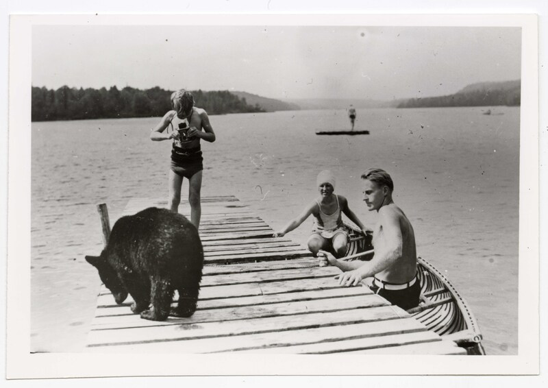 oldcanadaseries's tweet photo. A young Prince Harald of Norway taking a photo of a bear at “Little Norway” in Muskoka during WWII. With Norway under Nazi occupation, its air force trained in Canada to help liberate the country. Harald later became King Harald V, who died today at 89. https://t.co/b1ro8Qrb7i