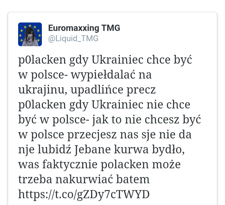 PunishedTMG_'s tweet photo. nuked for a month for saying we should start beating retarded poles with a stick... award https://t.co/Z9mHZLmnLT