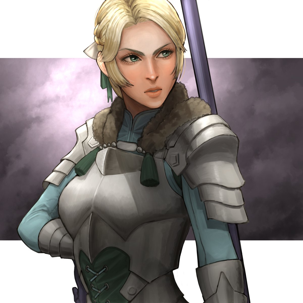nanbrest's tweet photo. a weird chest armor girl https://t.co/Tv7Phhq1Vr