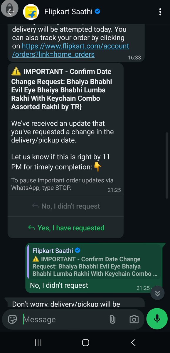 haramipuns's tweet photo. The worst part of @Flipkart @flipkartsupport isnt their products.
It is their auto updation of dates of delivery. Idk who does it but they ask us that if they did the date change and upon denying they still do it!

No wonder I keep cancelling their orders due to such experiences. https://t.co/AdW3nNTK1t
