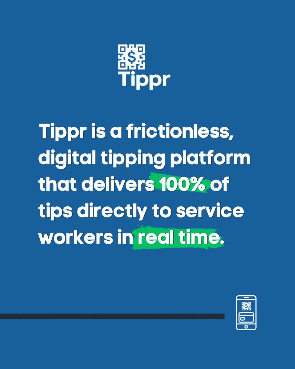 TipprSA's tweet photo. No delays. No complications. No missing cash.

Tip smarter. Tip better. Tippr.

#TipprSA #DigitalTipping #FutureOfGratitude #ServiceIndustrySA https://t.co/85X5qwLZvi