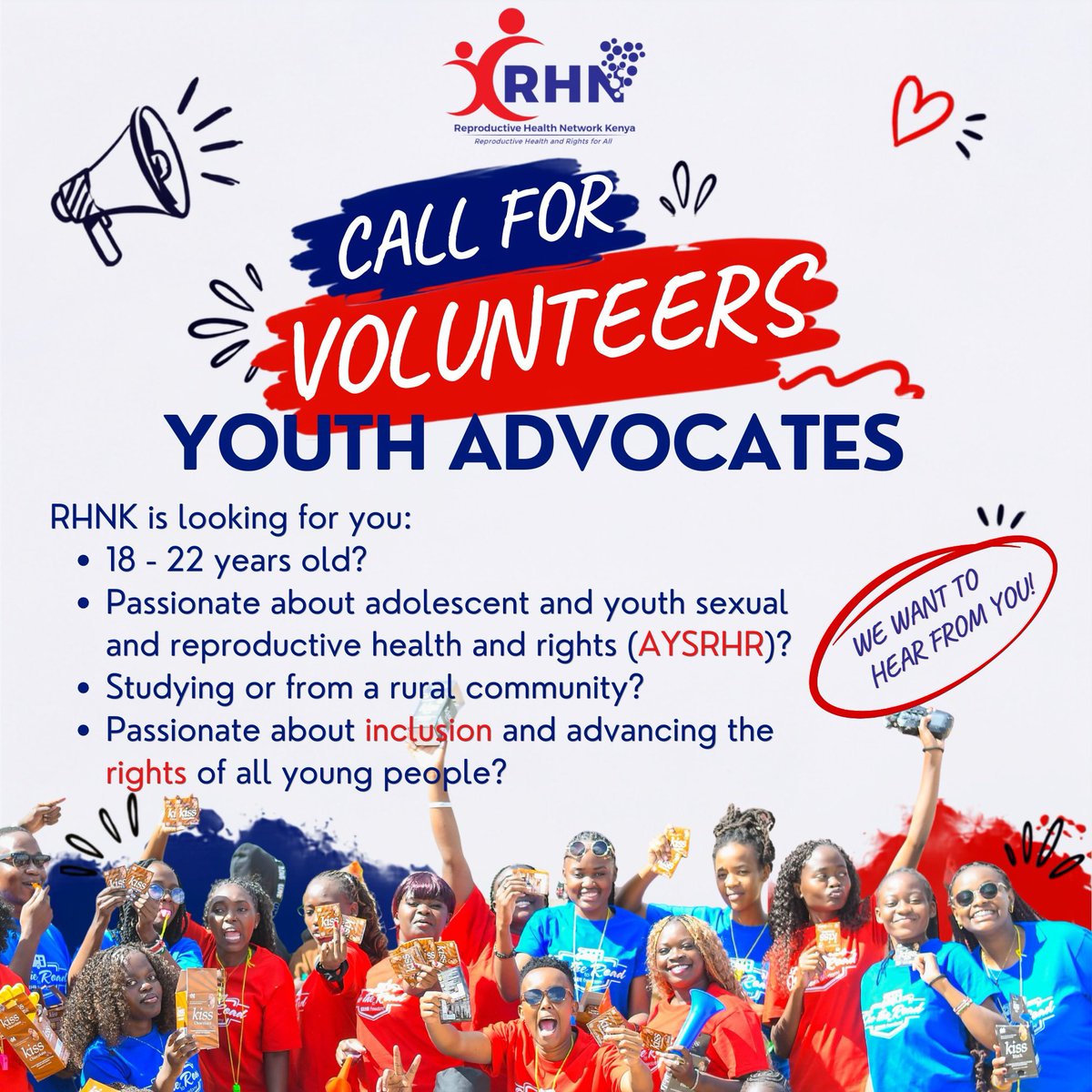 NderituLornah's tweet photo. @rhnkorg @NenaNaBinti @RehnetMed @_brie2547 @tt_emilie3 @NanjalaJescah @Lucy_Wanjiru0 @lucas_fondo @terahkeith @BWachira_ The advocacy space needs young people who actually live the realities they're speaking about. RHNK's Call for Youth Advocates is open, ages 18–22. Apply: https://t.co/kk9nU5GcQB #RHNKImpact https://t.co/ODzGsocLVz