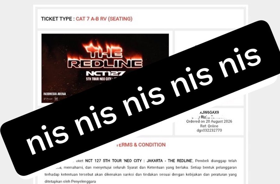 nisssaaaazzhra's tweet photo. WTS NCT 127 Redline in Jakarta

🎫 Section Cat 7 Presale Dyandra (1 Tix)
💸 DM

✅Fullpay / cicilan
✅ testimoni cek pinned📌 
✅ diurus sampai jadi wristband 

tag. wts wtb neo city nct127 https://t.co/wgKxevF2ax