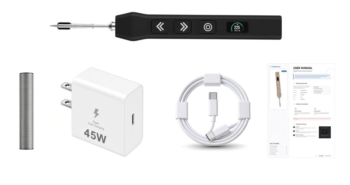 cnxsoft's tweet photo. One-handed USB-C soldering iron with an integrated motorised solder feeder.
https://t.co/Bfh5gIWx4B

Spark Solder soldering iron supports standard TS100 tips, delivers up to 45W of heating power, and features a 1-inch LCD for adjusting the temperature and solder feed speed.

While soldering irons with integrated isolder feeders are nothing new, the Spark Solder is more compact than competitors and supports modern features like USB-C power (instead of AC) and MCU-controlled temperature and speed.