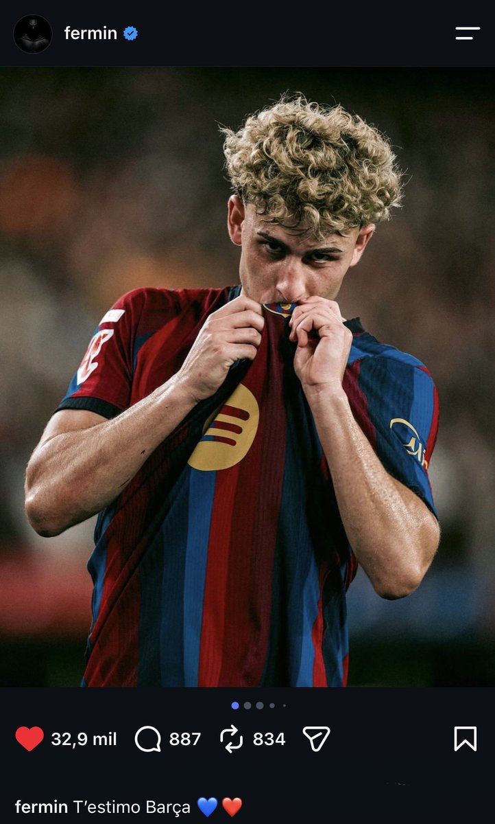 Polyccio8's tweet photo. Fermín en IG: “T’estimo Barça 💙❤️” https://t.co/y9pMDcvK9A