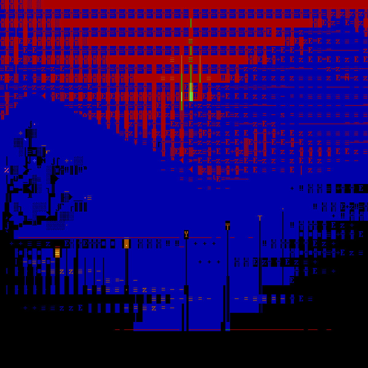 Rui8bit's tweet photo. 山脈の光
#ANSIart #textmode https://t.co/LcfHZZY80r