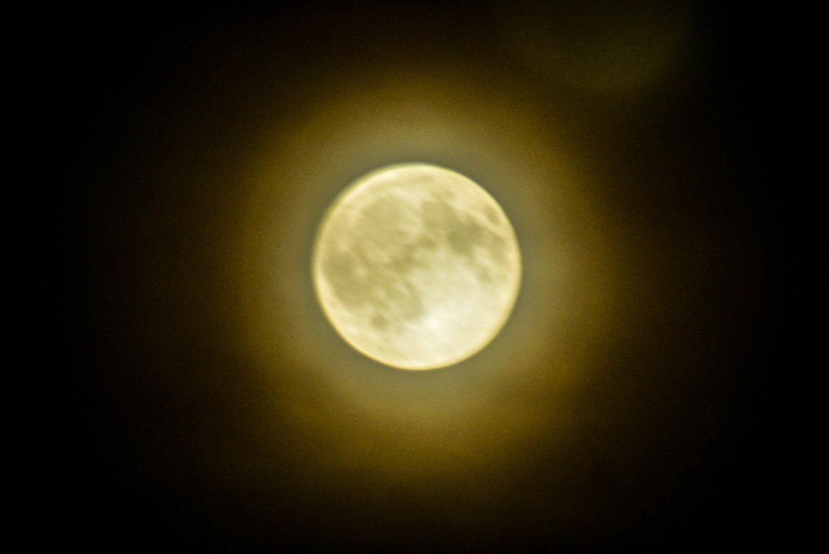 CCodpix's tweet photo. This morning's setting moon in the dark hazy sky.
#fullmoon #bloodmoon https://t.co/rIEagtZ8e1