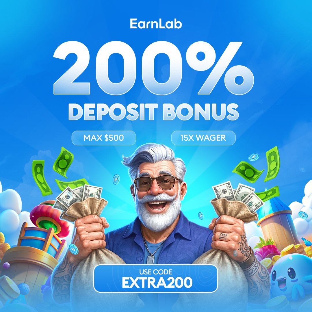 earnlabcom's tweet photo. 200% DEPOSIT BONUS! 💰

Use code EXTRA200 to get an extra 200% on your next deposit - offer ends September 4th!

RT + Tag a friend for a chance to win some balance! 💸 https://t.co/nDwCIF10Ht