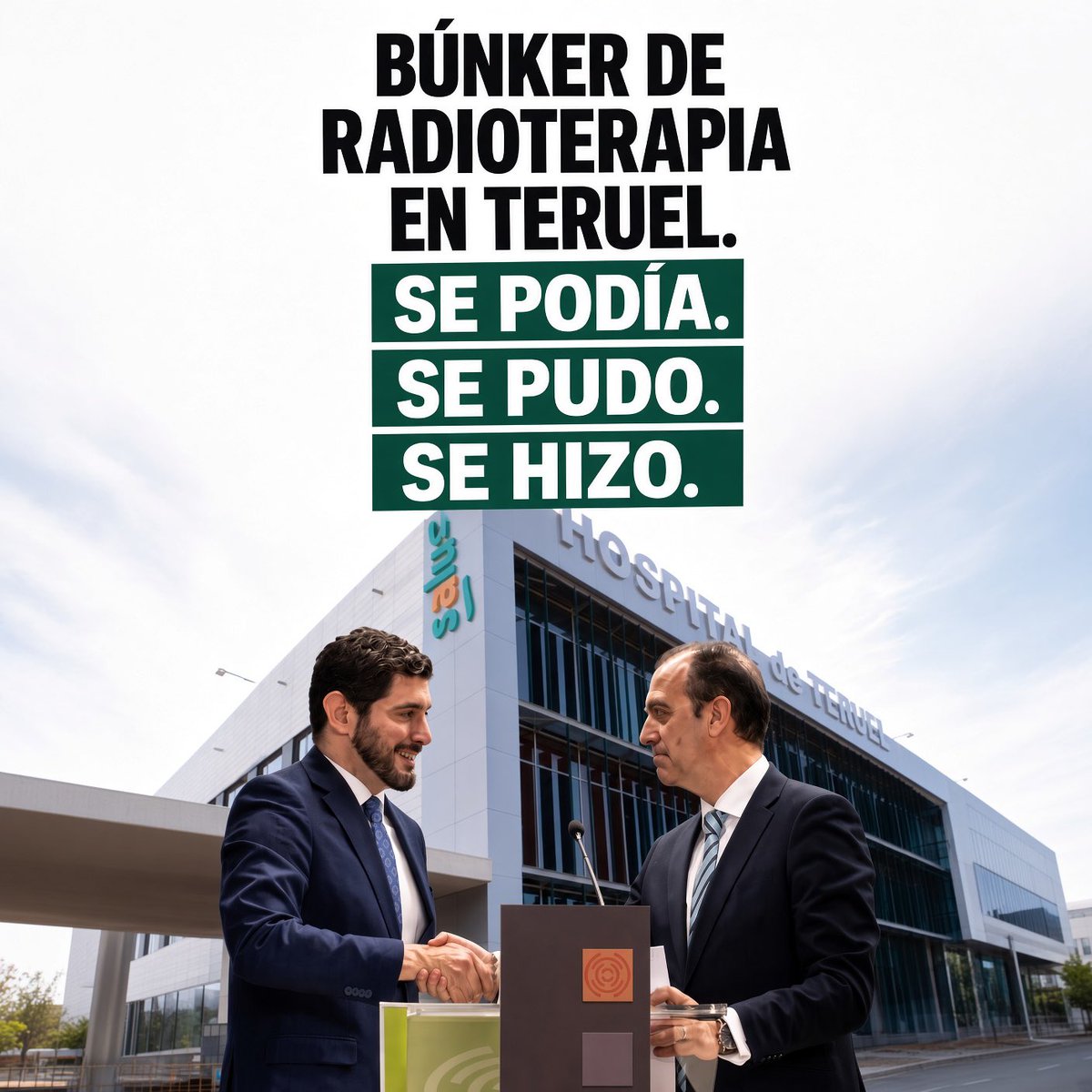 _a_nolasco's tweet photo. Una enorme noticia. Los pacientes de Teruel ya no tendrán que hacer 3 horas de coche cada día para tratarse el cáncer hasta los hospitales de Zaragoza.

En 2025 @aragonvox llegamos a un acuerdo con Sanidad para la construcción de este búnker de radioterapia.

Se podía.
Se pudo.
Se hizo.