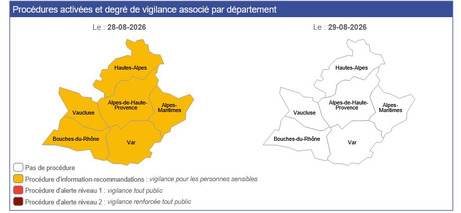 Image de Préfet de la région Provence-Alpes-Côte d'Azur - #Pollution |🟠Ce vendredi 28 août, la procédure d'information-recommandations est déclenchée pour po