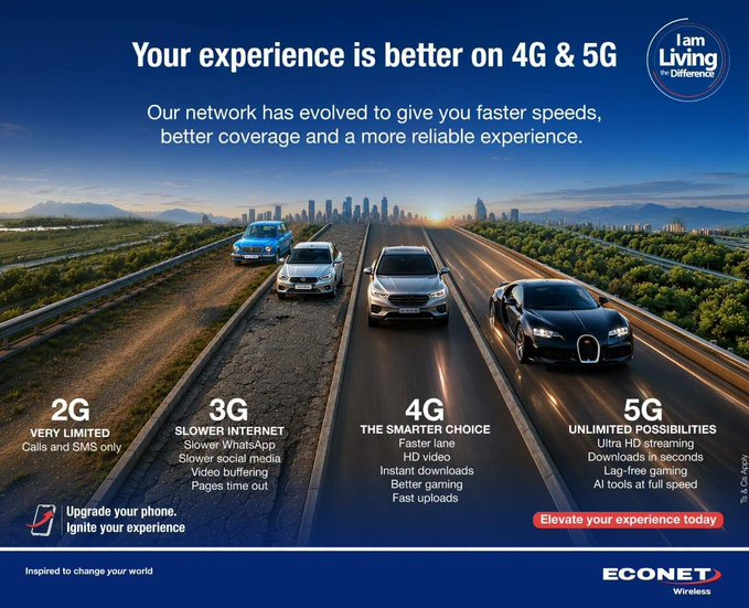 thestandardzim's tweet photo. #SPONSORED

Why settle for slower when better is here? 🚀  

Experience faster speeds, wider coverage, and a more reliable connection on 4G &amp; 5G.  

Upgrade your device. Ignite your experience.

 #BetterOn4GAnd5G 
#IgniteYourExperience 
#IAmLivingTheDifference https://t.co/npkio33qQY