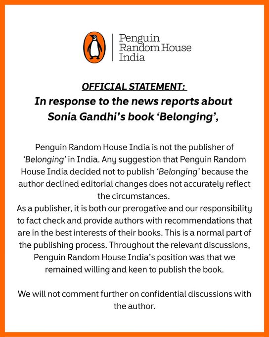 Ashok_Kashmir's tweet photo. 1-अगर @PenguinIndia पब्लिशर नहीं है/था, तो बात लेखक को रिकमेन्डेशन देने या फ़ैक्ट चेक तक कैसे पहुँची? 

2- Knopf Doubleday Publishing Group पेंगविन रेंडम पब्लिशिंग समूह का हिस्सा है, उसने एक लाख कॉपी का पहला प्रिन्ट छापने की घोषणा कैसे की? 

3- पेंगविन के हिन्दी समूह ने गोडसे का भाषण 'मैंने गांधी वध क्यों किया' हिन्दी में छापा है, क्या उसके फ़ैक्ट चेक किये गए थे?

खैर, इतना झूठ बोलने की ज़रूरत कैसे पड़ी?