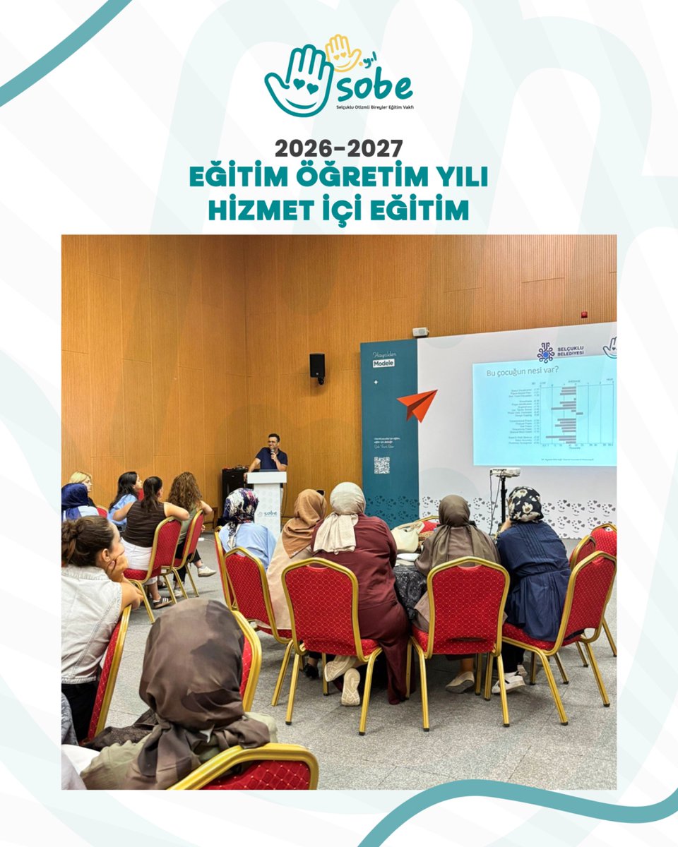 sobeotizm's tweet photo. 2026-2027 Eğitim-Öğretim Yılı Hizmet İçi Eğitim Programımızı tamamladık. 📚✨

Programımızın son gününde Dr. Fzt. Aymen Balıkçı ve Uzm. Fzt. İzgi Miray Demirbağ, “Ayres Duyu Bütünleme Giriş Düzeyi Semineri (Olgu Örnekleriyle)” başlığında eğitimcilerimizle bilgi ve deneyimlerini paylaştı.

Beş gün boyunca farklı alanlarda gerçekleştirdiğimiz eğitimlerle mesleki bilgi ve uygulamalarımızı güçlendirerek yeni eğitim-öğretim yılına hazırlandık. 

Programımıza değerli katkılarıyla eşlik eden tüm hocalarımıza teşekkür ediyoruz. 💛

| #otizm #sobeotizm #hizmetiçieğitim