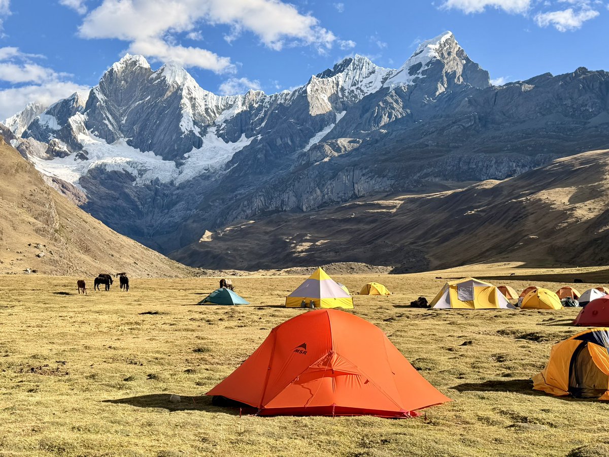 KaipachaE's tweet photo. The Mitucocha camp in the Huayhuash Mountain Range is undoubtedly a perfect place for the first night of this adventure...#cordillerahuayhuash #huayhuash #trekking #adventure #peru #andes #mountains #hiking #outdoors #travel #traveler #traveling #trip #adventure #sudamerica https://t.co/x0ed8SfPhA