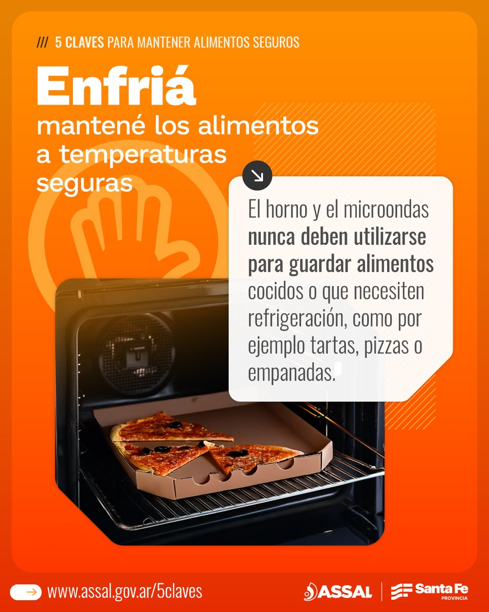 assalsantafeok's tweet photo. 🍽️ Después de comer, guardá los alimentos de forma segura.
❌ El horno y el microondas NO ESTÁN DISEÑADOS PARA CONSERVAR ALIMENTOS CRUDOS NI COCIDOS. 
✔️ Una vez cocidos, los alimentos que no se consuman de inmediato deben guardarse en la heladera ❄️
 👉 https://t.co/3R1mRs3IoH https://t.co/MLIXVmFkBb