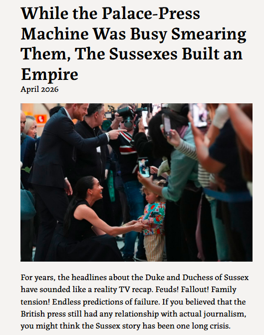 brewerelac's tweet photo. READ:
While the Palace-Press Machine Was Busy Smearing Them, The Sussexes Built an Empire https://t.co/7k2wLqe37p 
👆👆 https://t.co/hYnyR7whEA