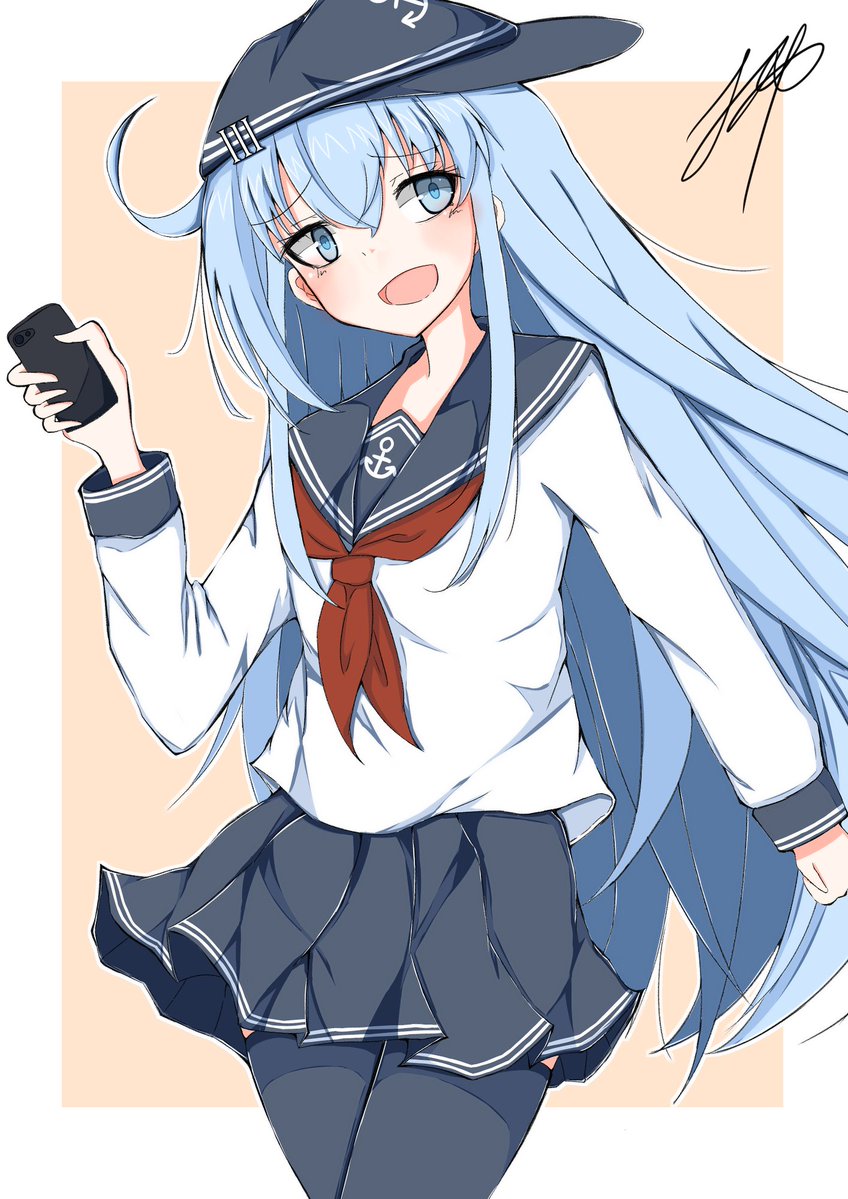 hakutsushita's tweet photo. 【再掲】妙に元気な響さん

（Ⅲ廿3廿）「いえーい、しれーかーん。」 https://t.co/vCuDiTGT3j