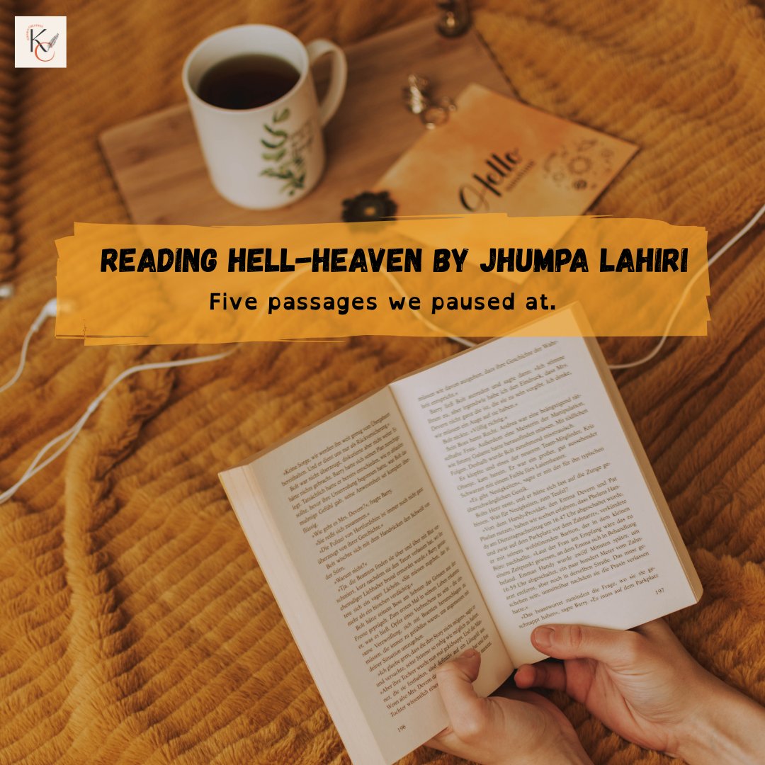 Keemiya_C's tweet photo. This month, we have been reading Jhumpa Lahiri’s Hell-Heaven with our writing group, and these were some of the passages we kept coming back to.
🧵
#FridayFeeling #ReadinglikeaWriter #ReadingNotes #JhumpaLahiri https://t.co/tej3pChF3j
