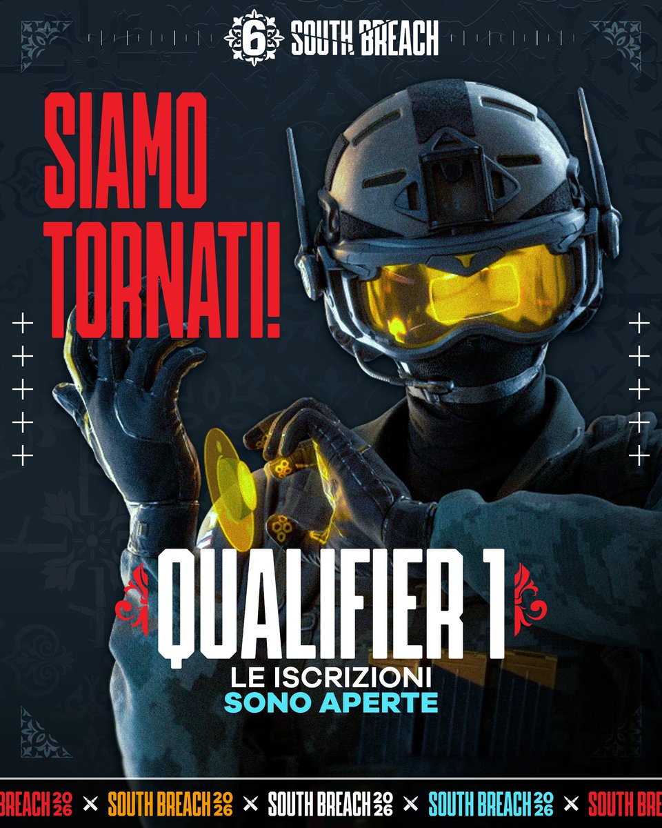 Rainbow6IT's tweet photo. È il momento di metterti alla prova💪
Raduna il tuo team e preparati a dominare!
Registrati ora per il South Breach!
La Prima Qualifier inizia il 12 settembre!
🔗 https://t.co/HAOFwgXyNA https://t.co/hERhnIO1xb