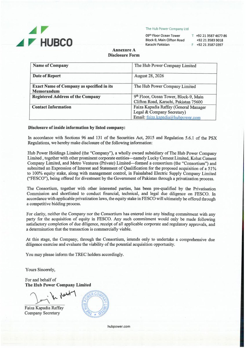 ChasePSXNotices's tweet photo. HUBC - Disclosure of Material Information
#PSX #Stock #News #HUBC #MaterialInfo https://t.co/SMIp0DElw2