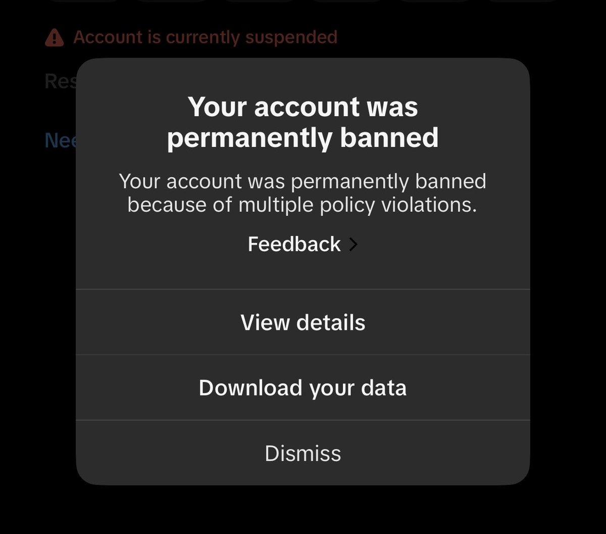 kqrina_xp's tweet photo. they banned my fucking tiktok account kill me https://t.co/X9Md2wtqa3