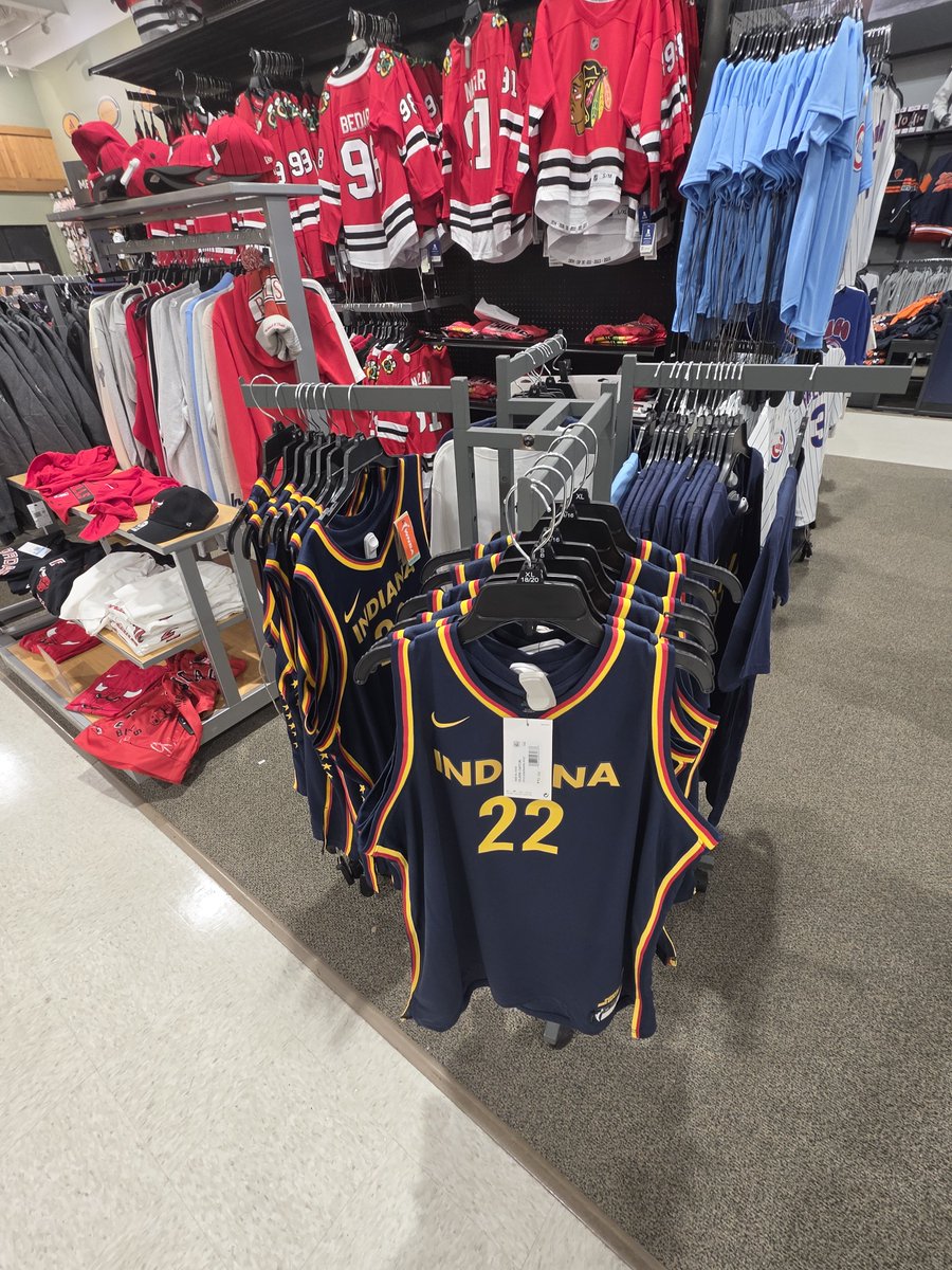 LangmanVince's tweet photo. We have a WNBA team in Chicago, yet the only WNBA merchandise being sold at Dick's Sporting Goods in Chicago are Caitlin Clark Indiana Fever jerseys and shirts.

Caitlin Clark is the Michael Jordan of the WNBA and it's driving the radical WOKE left batshit crazy! https://t.co/VwgdDHHxlP
