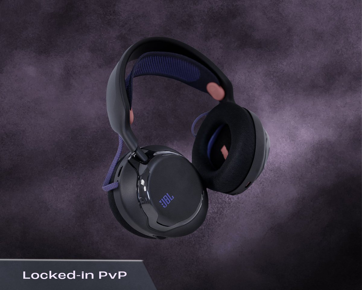 PanditG89's tweet photo. @JBLQuantum Locked-in PvP black is the only choice. That sleek dark shell with the purple accents screams pure focus mode. When I’m grinding ranked and every footstep matters, I need something that looks as serious as my aim. Black doesn’t distract,  it dominates. 
@JBLQuantum https://t.co/V9s1xsjgSz