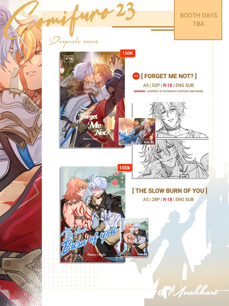 Muuzhhart's tweet photo. Like & shares are appreciated ❤️🔁
Han #CF23 pre-order is open!
🗓️28 AUG - 10 SEPT 2026
🌟 Pick up & Mail order
📚 Fandom : Hsr - #Phaidei only
📌 Booth Number TBA
🌎 GO dm me first
📎 GA details + Link In thread
#CF23CATALOGUE #COMIFURO23 #CF23 https://t.co/zAikwbKAnW