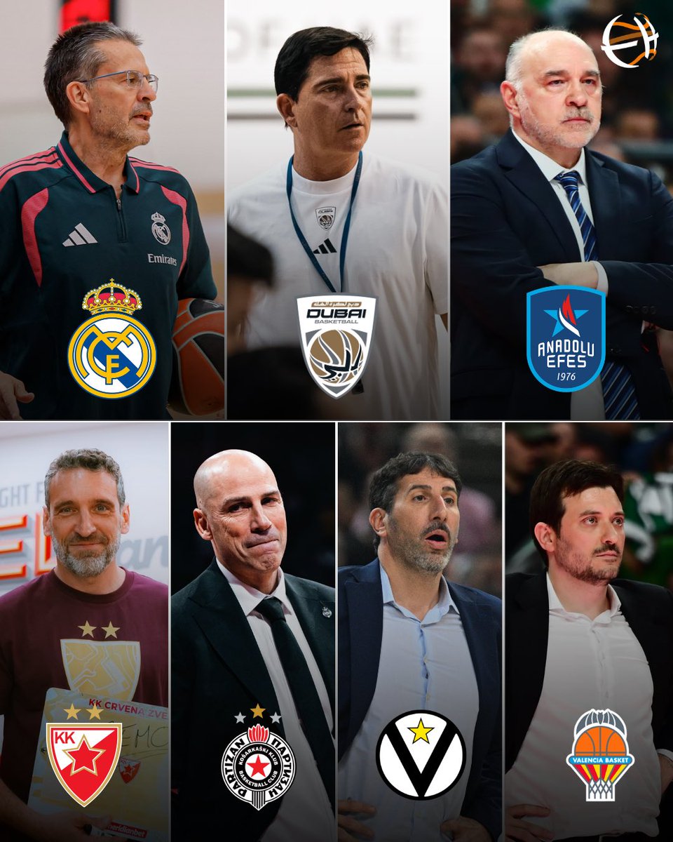 Eurohoopsnet's tweet photo. More than one-third (7/20) of all current EuroLeague coaches are Spanish 😮🇪🇸

🇪🇸 Pedro Martinez (Real Madrid)
🇦🇪 Xavi Pascual (Dubai)
🇹🇷 Pablo Laso (Anadolu Efes)
🇷🇸 Ibon Navarro (Crvena zvezda)
🇷🇸 Joan Penarroya (Partizan
🇮🇹 Alex Mumbru (Virtus)
🇪🇸 Xavier Albert (Valencia) https://t.co/fNYGSANzgp