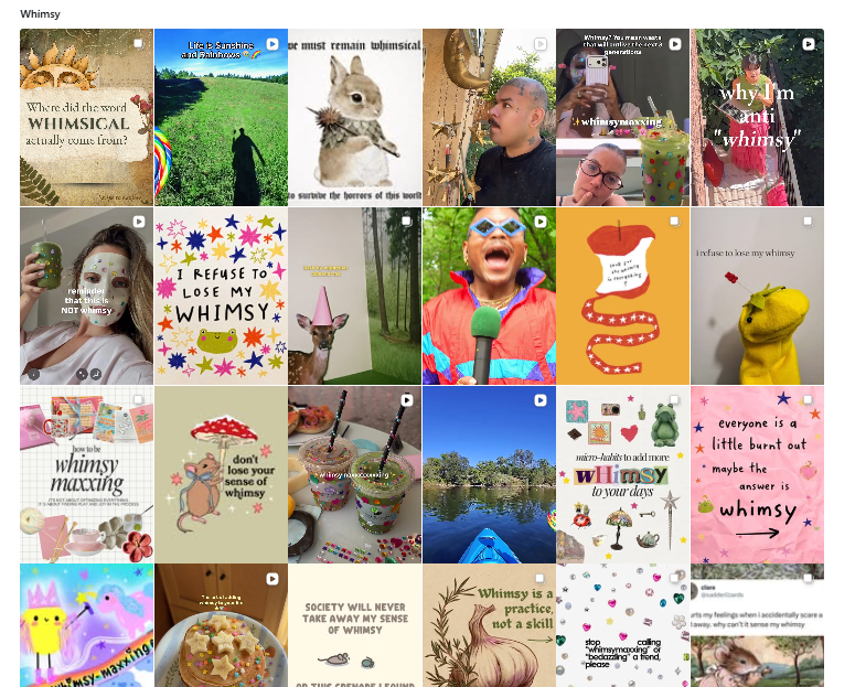 bluewittabag's tweet photo. This is how things usually look in TikTok.

$Whimsy is so viral that the instagram search looks just as engaged https://t.co/8D4tkZKoGA