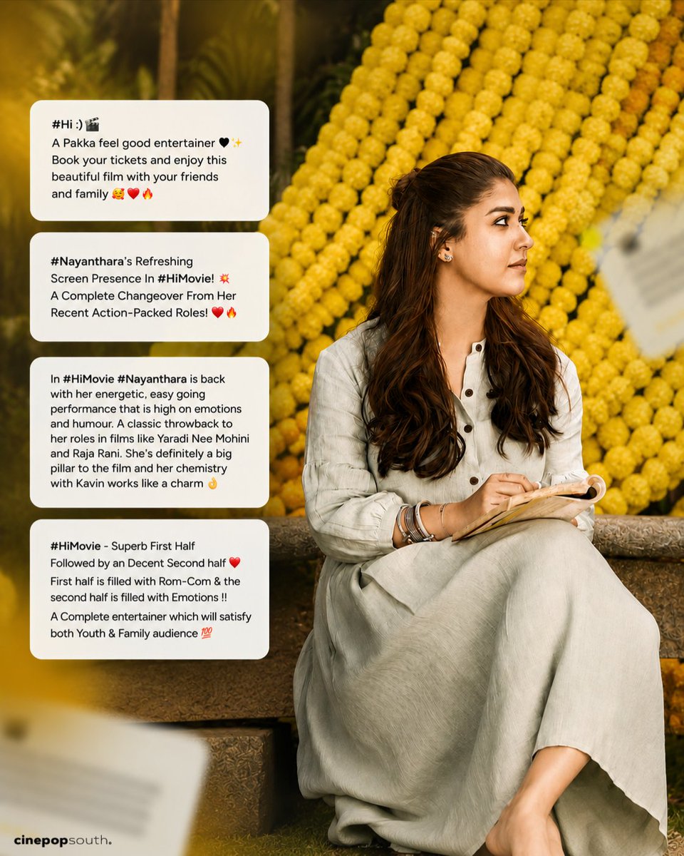 CinePopSouth's tweet photo. #HiMovie opens with positive reviews! ❤️ @NayantharaU @Kavin_m_0431 @7screenstudio @Rowdy_Pictures @zeestudiossouth #Nayanthara #Kavin https://t.co/zzQKknM7fr