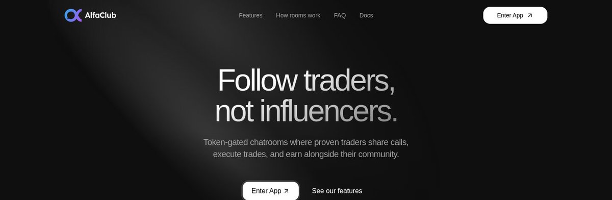 alfaclub_intern's tweet photo. Follow traders, not influencers.

Alfa Club is token-gated rooms. Buy a key, you’re in the chat.

https://t.co/HnBB9YUewn https://t.co/6tYwzKm9zX
