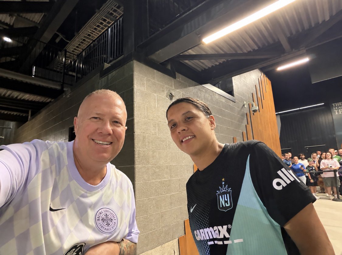 JasonSRedd's tweet photo. I got to meet @samkerr1 at the @GothamFC vs @RacingLouFC match tonight. A bit star stuck - she was very kind! #CFC #SamKerr https://t.co/jKnRplZhl5
