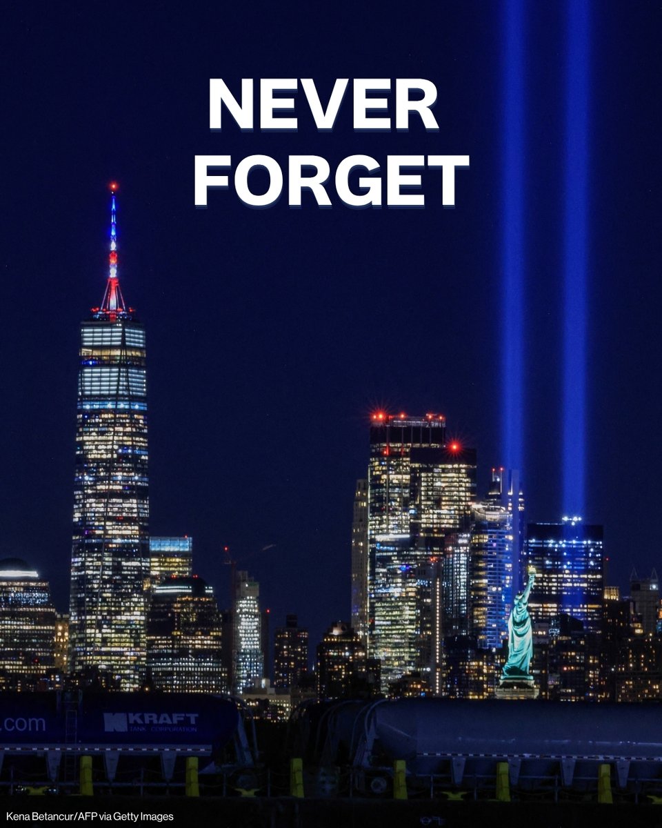 ABC's tweet photo. Twenty-five years later, ABC News remembers those lost on 9/11 and honors the bravery of the first responders during and after the Sept. 11, 2001 attacks. https://t.co/X4g18NfPNq https://t.co/rgkW7o33TV