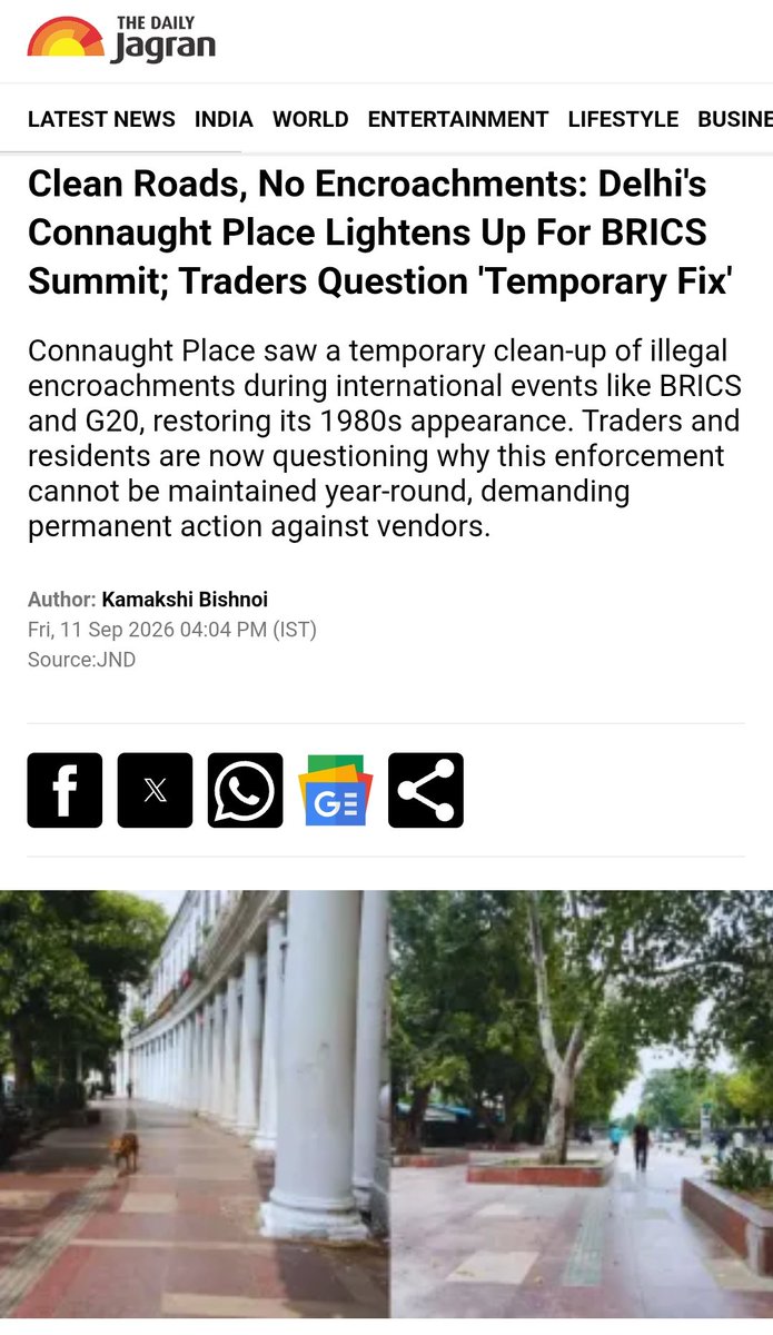 NDTAofficial's tweet photo. @BricsIndia2026 @tweetndmc @DelhiPolice Delhi's Connaught Place Gets Its 1980s Look Back Ahead Of BRICS Summit 2026; Traders Seek Permanent Fix https://t.co/8tEL9hGIAJ
@PMOIndia @HMOIndia @MoHUA_India @gupta_rekha @LtGovDelhi @BansuriSwaraj @p_sahibsingh @kuljeetschahal @dwivedimk_ias @BJP4Delhi @dailyjagran #CLEANCP https://t.co/4k50eYUCho