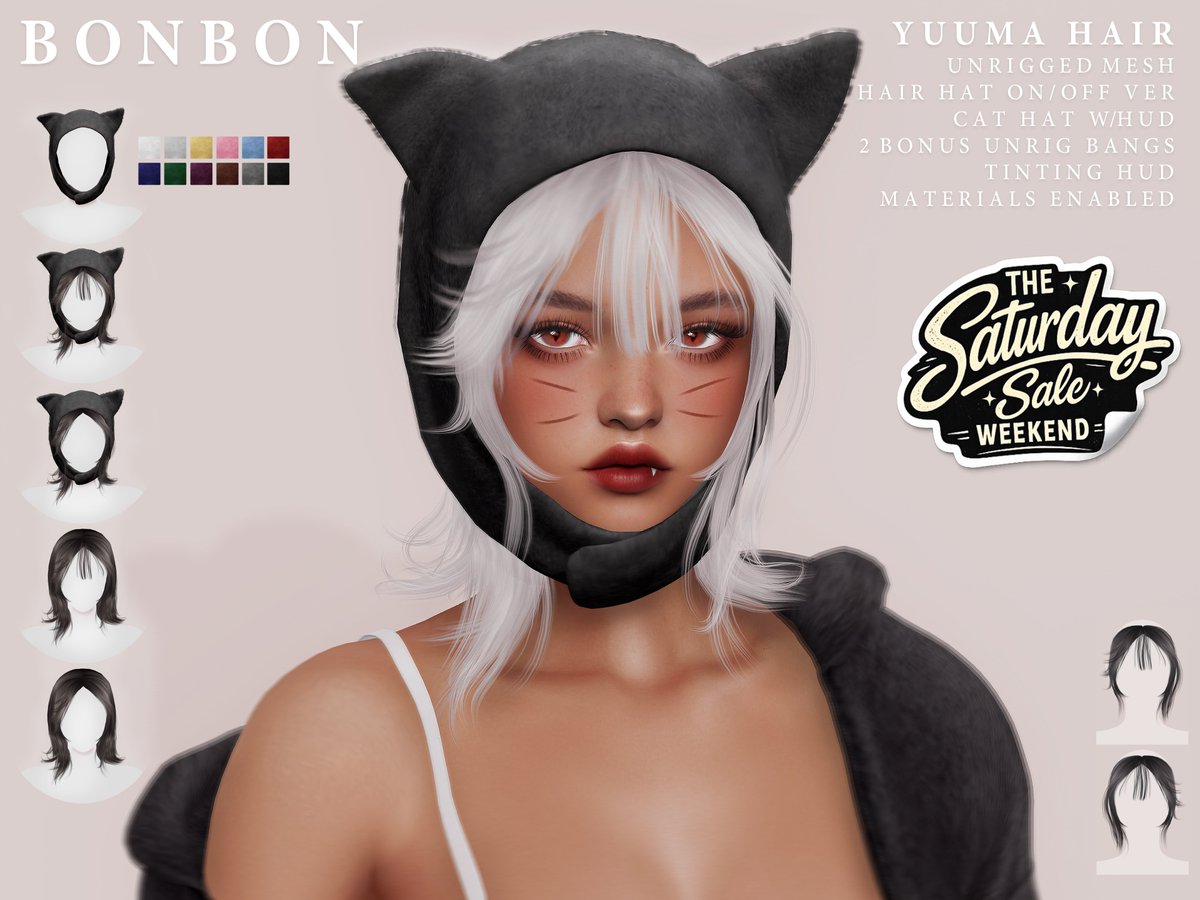 Bonbon_SL's tweet photo. Bonbon Yuuma Hair ❣️ UPDATED with unrigged bangs! 99L for a Limited time! For The Saturday Sale
@ BONBON Mainstore https://t.co/3DKAMHX0Fj
If you already got it, please use the redelivery terminal at the mainstore. Thank you for the support! #bonbonSL #saturdaysale https://t.co/SpDjJDSn0z