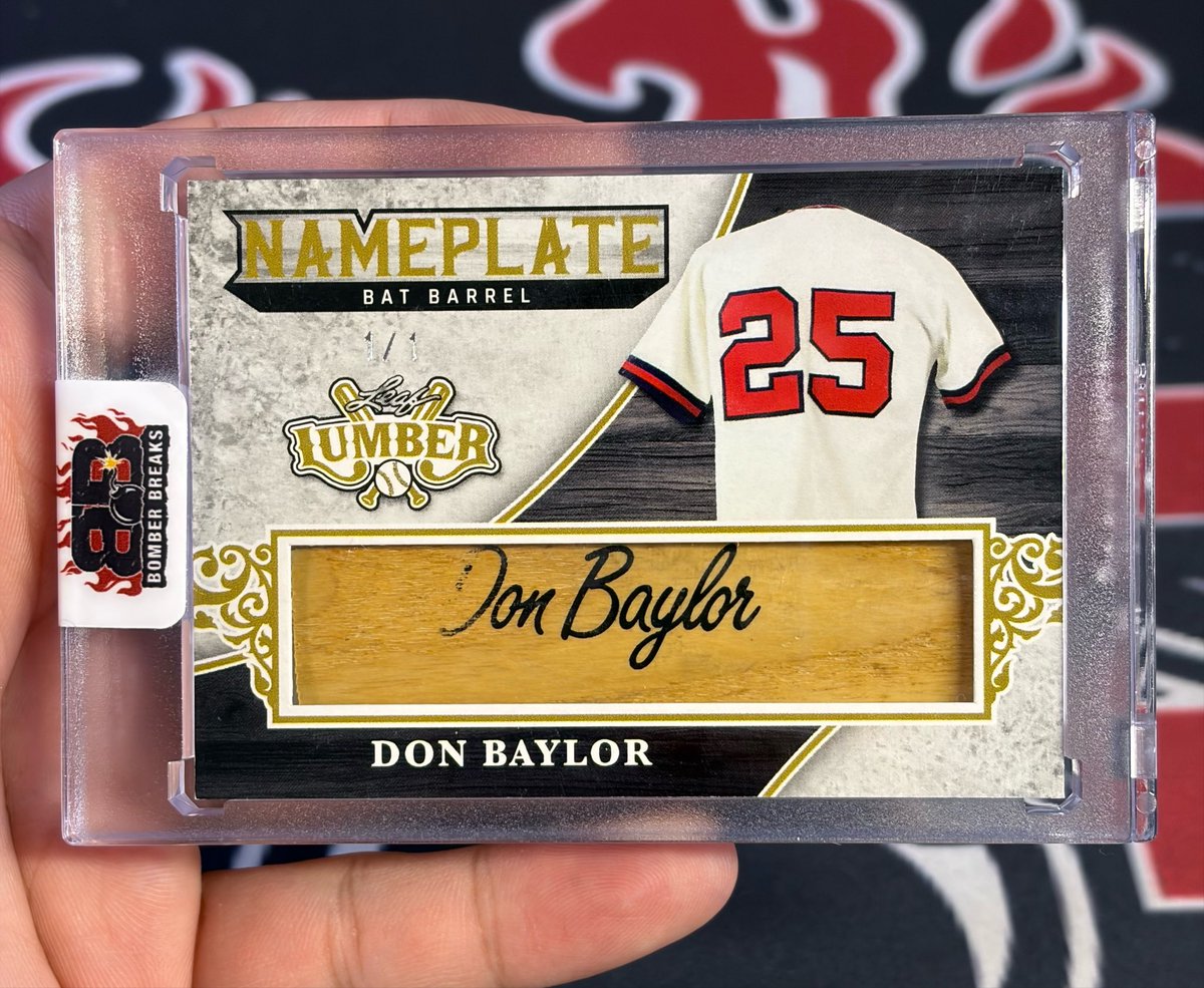 BomberBreaks's tweet photo. Bat Barrel Nameplate 1/1 of Don Baylor pulled from our @bomberbreaks Ignition Baseball breaks! 💥💥 @Leaf_Cards #baseballcards #californiaangels #angels #thehobby #oneofone https://t.co/iciVdmK4Gl