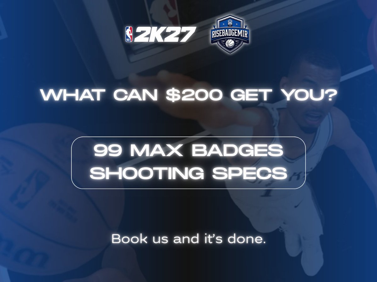 grindhub2k's tweet photo. $200 = 99 MAX BADGES ⚡️

Need your shooting specs maxed without spending days doing it yourself? We got you.
From start to finish, we handle the grind.

DM US TO BOOK YOU SLOT 🎮

#NBA2K27 #NBA2K #2KCommunity #2KCommunityDay #GrindingServices #BadgeGrind https://t.co/QpAKz3MRt6