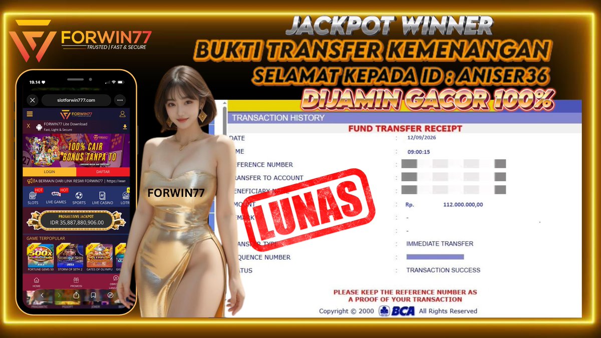 FORWIN77ofc's tweet photo. BUKTI KEMENANGAN MEMBER FORWIN77
SELAMAT KEPADA ID : ANISER36
Jackpot besar besaran hanya ada di FORWIN77
WD berapapun pasti di bayarr bosku
Kejar kemenangan anda di situs kami forwin77
LINK DAFTAR :  https://t.co/H1iv2LsVGN

#fypviraltwitter #fypシviral https://t.co/7M2YD4Bc9s