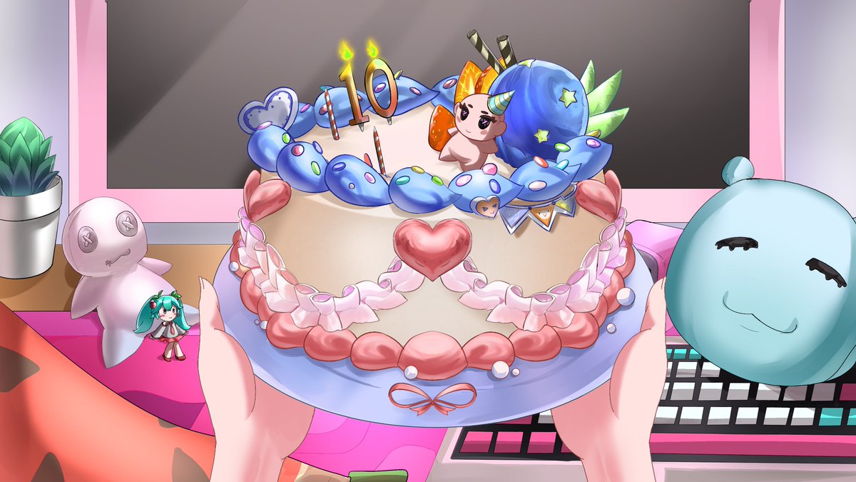 gomiustudio's tweet photo. You know what, guys... a lot of you have asked if the cake can be customized to match your character's theme/colors....
Answer: YES!! (≧◡≦) here are some illustrated design variations we've sketched out so far!
What kind of cake design would you want for your character?
#Vtuber #VtuberAsset #artistsonx