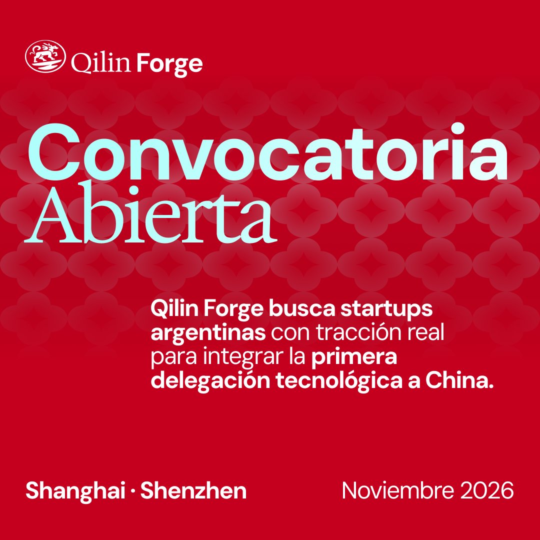 buidlerstech's tweet photo. La convocatoria de Qilin Forge está oficialmente abierta! 🇦🇷🇨🇳

Buscamos a las startups argentinas que van a representar a nuestro ecosistema en el mercado tech de China. Si tu producto ya probó su valor acá, y te interesa escalarlo en Asia, te queremos conocer https://t.co/BuMC0ax8jl