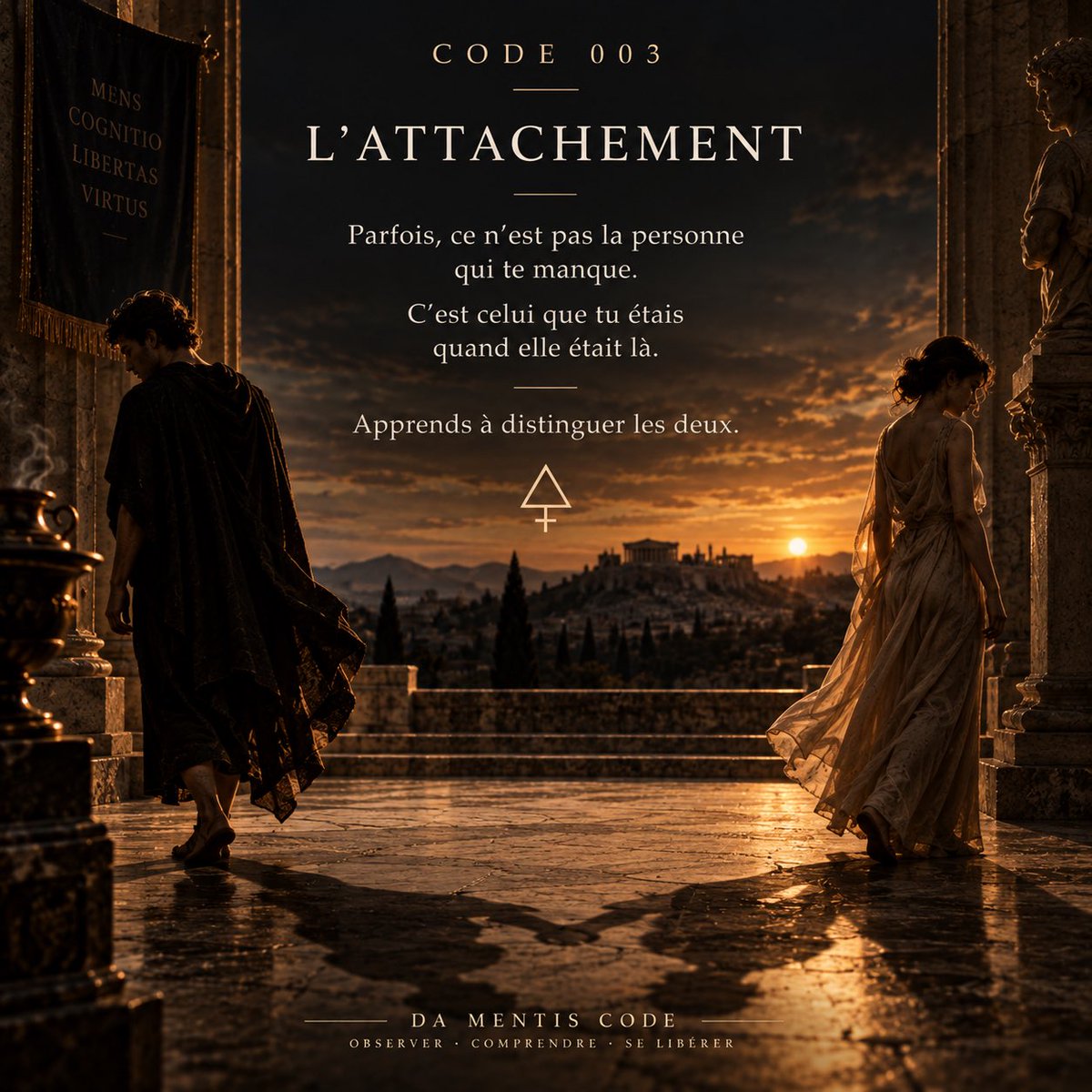 damentiscode's tweet photo. CODE 003 — L’ATTACHEMENT

Parfois, ce n’est pas la personne qui te manque.

C’est celui que tu étais quand elle était là.

Apprends à distinguer les deux. 🜏

— 𝔇𝔞 𝔐𝔢𝔫𝔱𝔦𝔰 ℭ𝔬𝔡𝔢

#DaMentisCode #Psychologie https://t.co/4nCWyHTPiU