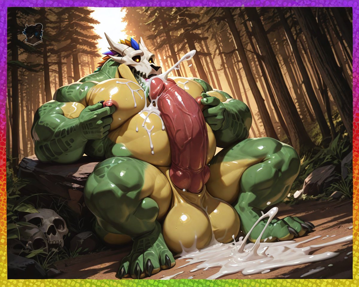 Nolan_Il_Lupo's tweet photo. Fuck!! I must’ve not mixed the potions according to protocol, and now my dick won’t go back to normal!
It’s been 3 hours, but this feels so fucking good. God, I hope I go back to normal soon. It’s getting dark….
#Aiart #Furryart #Yiff #Witchdoctor #NSFW https://t.co/gj2NpOrczR