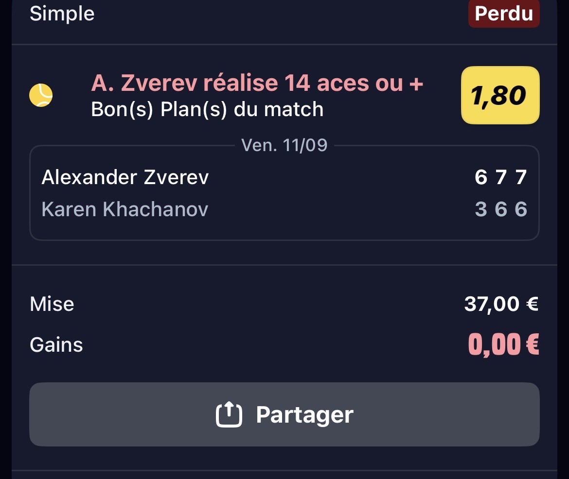 TouTPronoX's tweet photo. @Betclic ?? Sur le site officiel c’est marqué 15 aces ?

#teamparieur #betclic https://t.co/2K3xpLFCsr