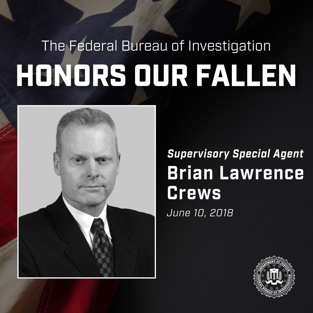 Black and white portrait of Supervisory Special Agent Brian Lawrence Crews honored by the FBI for his service and sacrifice following the 9/11.