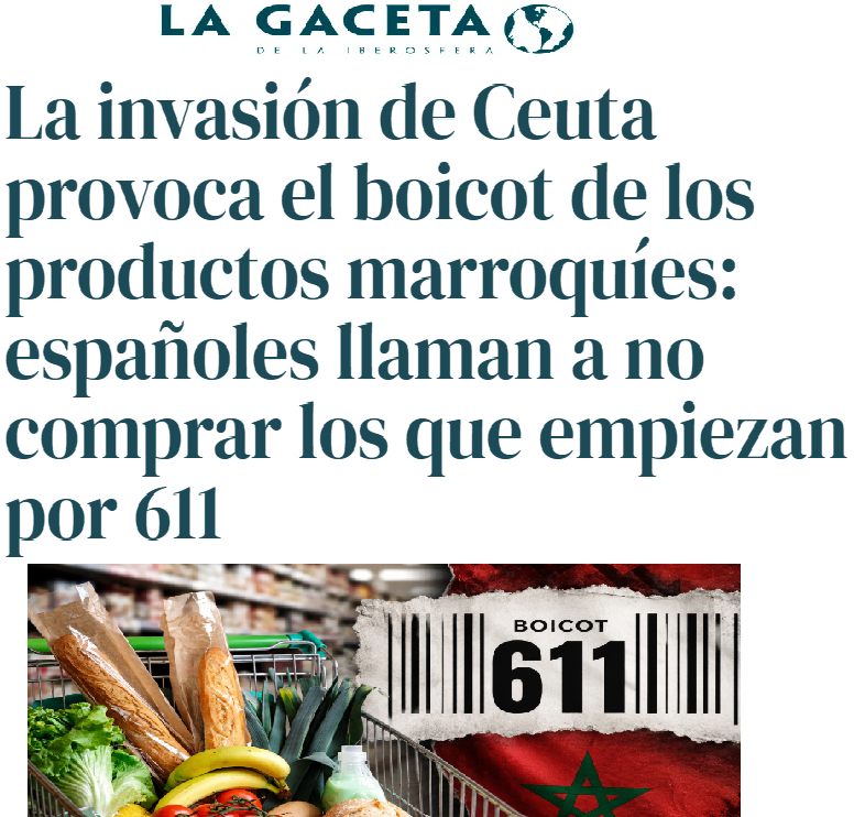CCivicaCatalana's tweet photo. Marruecos puede tener chantajeado a P.S. pero no a 40 millones de consumidores españoles.

#CeutaEsEspaña 🇪🇸 https://t.co/mCsFwyUvFC